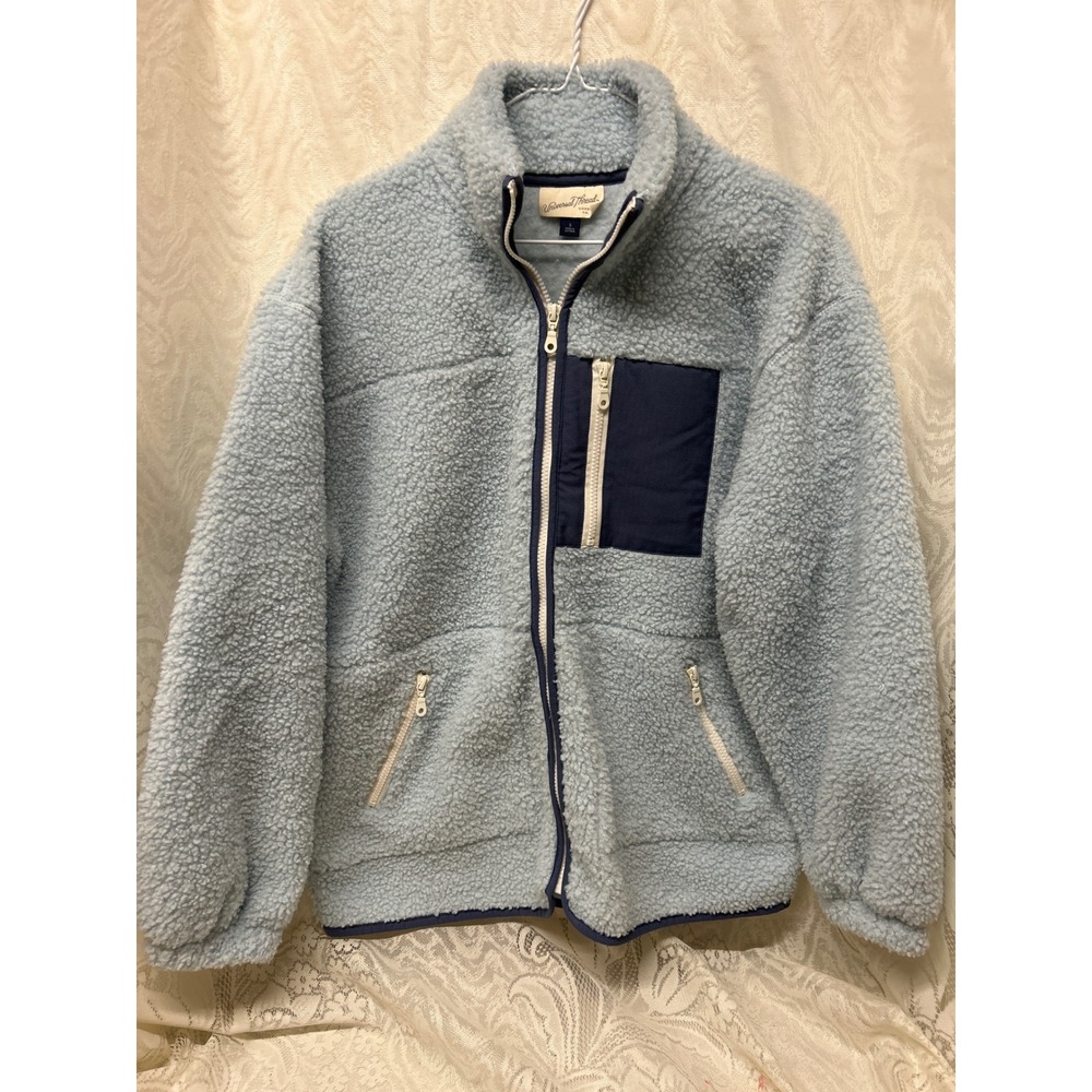 Universal‎ Thread Womens Light Blue Sherpa Fleece Zip Up Jacket Size S